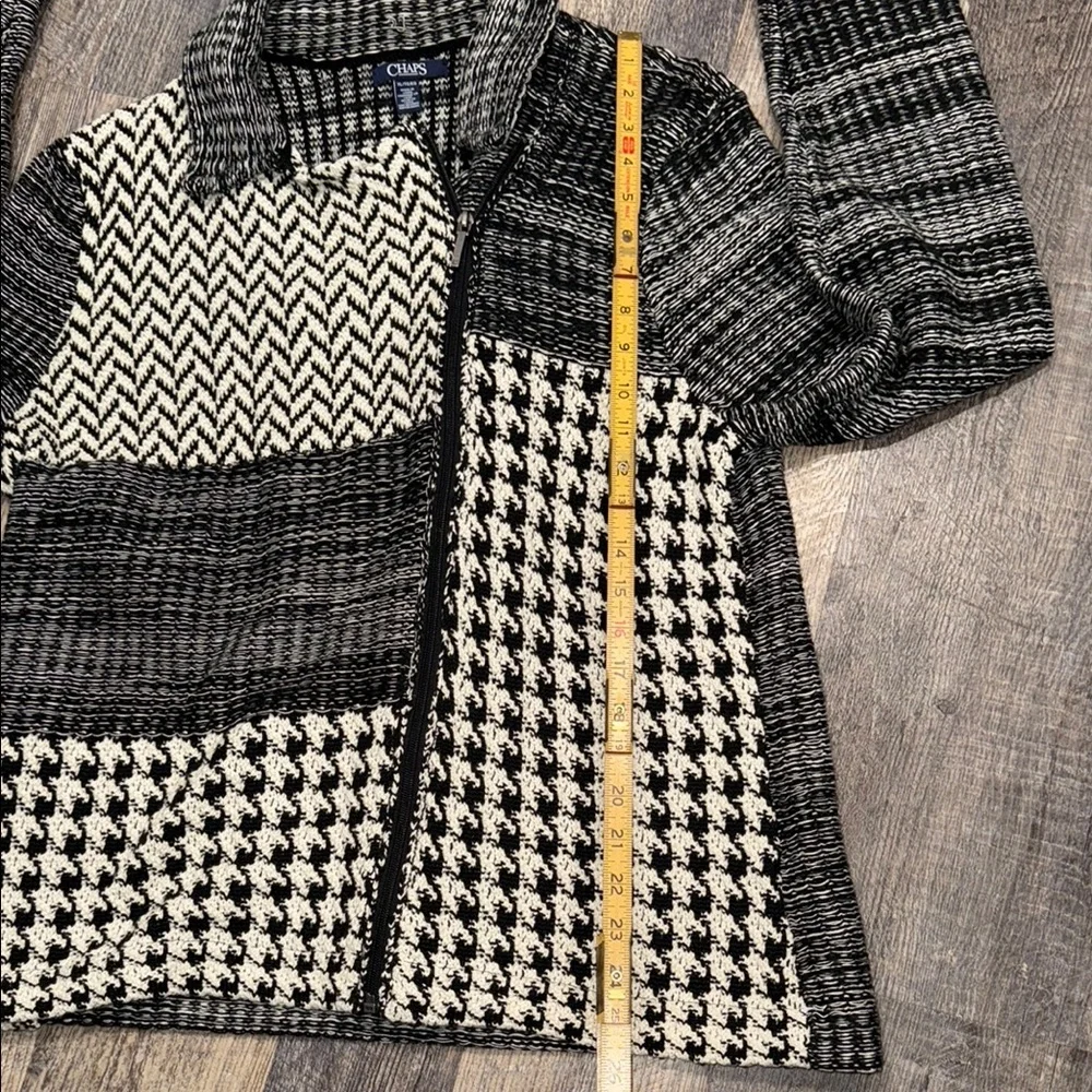 Chaps Monochrome Black and White Knit Sweater - Picture 6 of 8